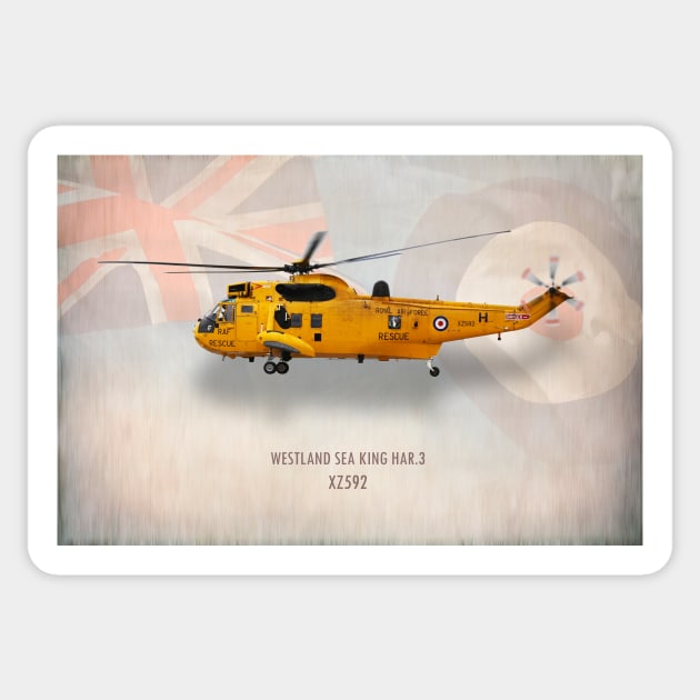 Westland Sea King HAR3 XZ592 Sticker by aviationart